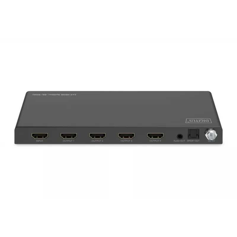 DIGITUS 1x4 HDMI Splitter 8K/60Hz (4:4:4) Toslink Stereo EDID juhtimine
