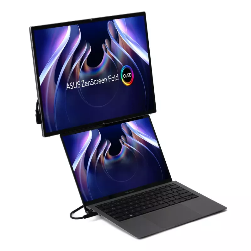 ASUS ZenScreen Fold OLED MQ17QH arvutimonitor 43,9 cm (17,3 tolli) 2560 x 1920 pikslit Quad HD Hõbedane