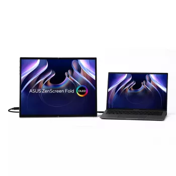 ASUS ZenScreen Fold OLED MQ17QH arvutimonitor 43,9 cm (17,3 tolli) 2560 x 1920 pikslit Quad HD Hõbedane