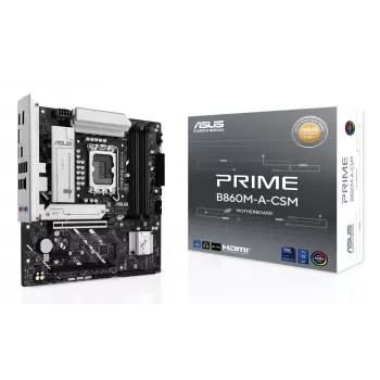 Emaplaat ASUS PRIME B860M-A-CSM — Intel B860, LGA 1851, mikro-ATX, DDR5, 4 DIMM-i, 256 GB, 2,5 Gb Ethernet, 4x SATA III, M.2, 1x PCIe x16