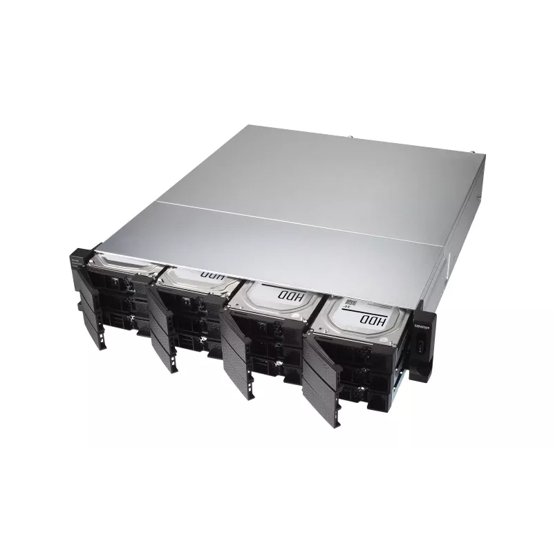 QNAP - TL-R1200C-RP - Festplatten-Array - 12 Schächte (SATA-600) USB 3.2 Gen 2 (extern) Rack einbaufähig 2U