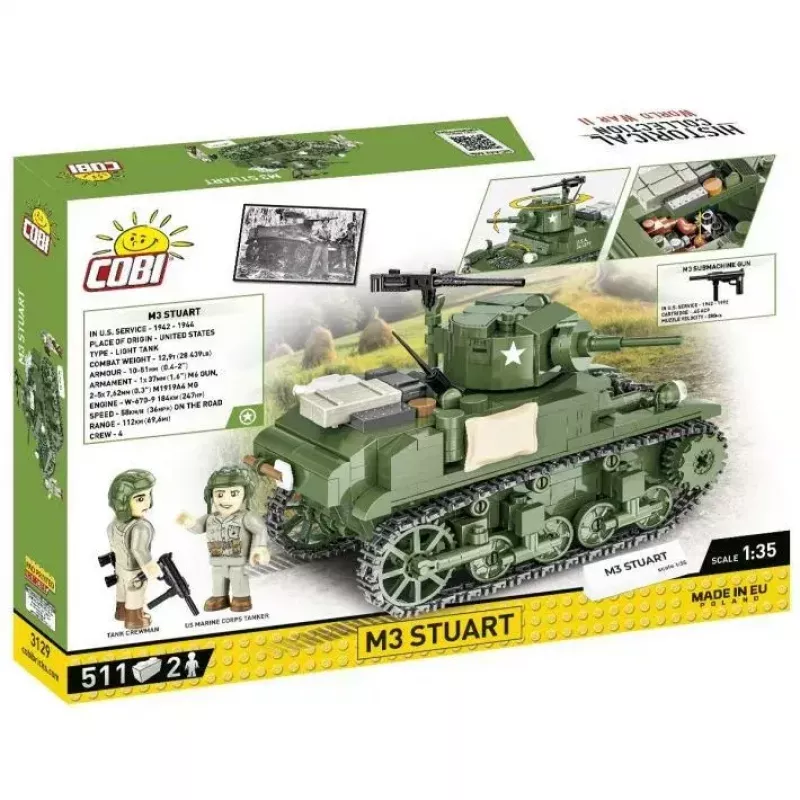 Ehitusklotside komplekt Cobi Blocks M3 Stuart, 511 tk, ühildub teiste kaubamärkidega