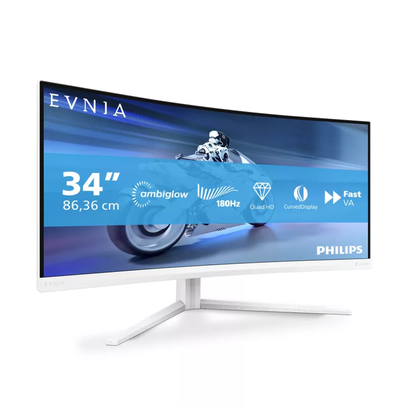 Philips Evnia 5000 34M2C5501A/00 arvutimonitor 86,4 cm (34 tolli) 3440 x 1440 pikslit Wide Quad HD LCD Valge