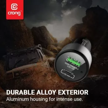 Auto laadija Crong CRG-PWRC-USBC63-BLK Kiirlaadimine Nutitelefon Nutikell