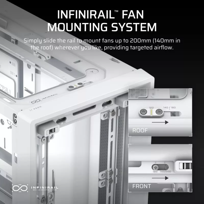 CORSAIR Mid-tower - Geh Midi Frame 4000d Valge