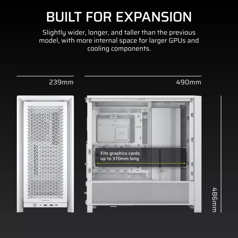 CORSAIR Mid-tower - Geh Midi Frame 4000d Valge