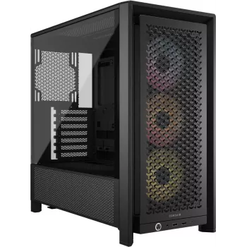 PC case CORSAIR FRAME 4000D RS ARGB Midi Tower Must — ATX/Micro-ATX/Mini-ITX, karastatud klaas, ARGB ventilaatorid, kuni 370 mm GPU