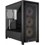 PC case CORSAIR FRAME 4000D RS ARGB Midi Tower Must — ATX/Micro-ATX/Mini-ITX, karastatud klaas, ARGB ventilaatorid, kuni 370 mm GPU