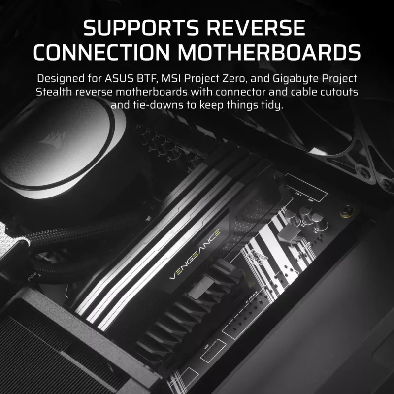 PC case CORSAIR FRAME 4000D RS ARGB Midi Tower Must — ATX/Micro-ATX/Mini-ITX, karastatud klaas, ARGB ventilaatorid, kuni 370 mm GPU