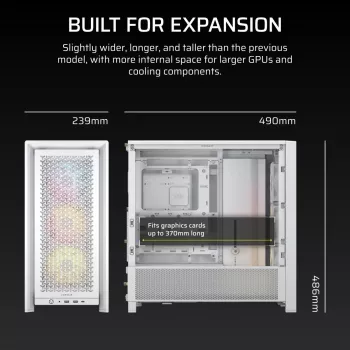 CORSAIR Mid-tower - Geh Midi Frame 4000d Rs ArGB Valge