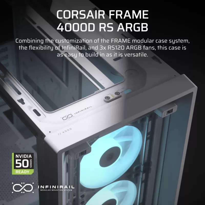 CORSAIR Mid-tower - Geh Midi Frame 4000d Rs ArGB Valge