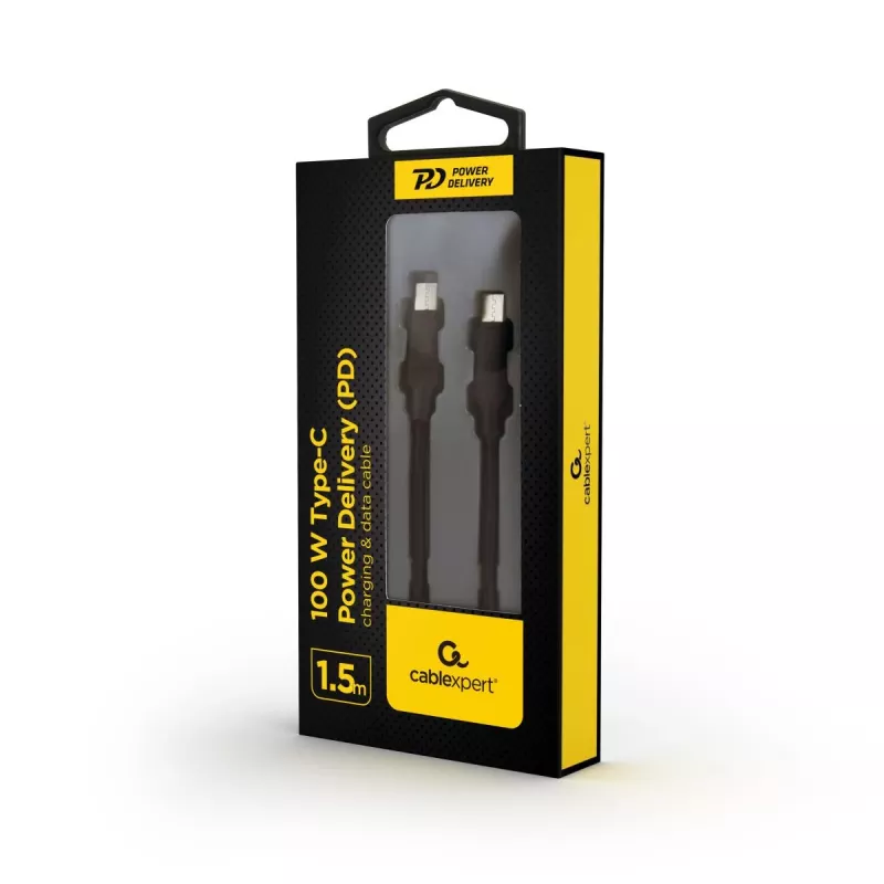 GEMBIRD USB USB-C toiteedastusega (PD) 100W laadimis- ja andmekaabel, 1,5m