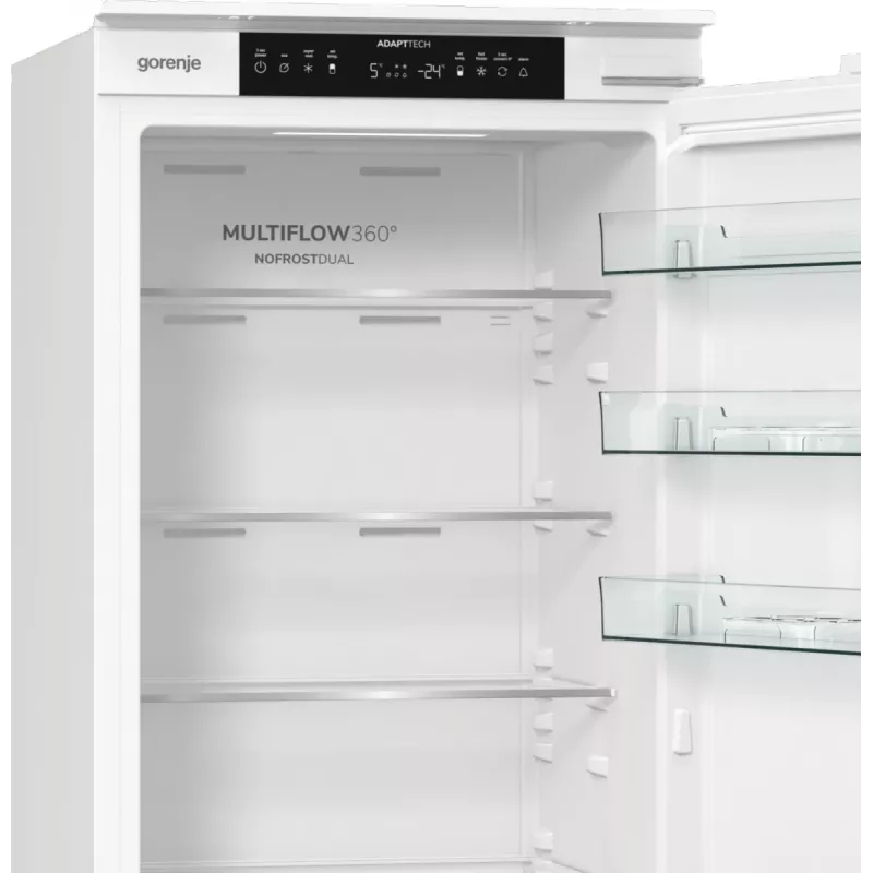 Gorenje Külmik-sügavkülmik NRKI519E41 BK070, 284 L, SN-N, 6 kg/24h, E, värske tsooni sektsioon, Valge