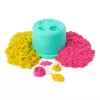 Kinetic Sand, SquishBlossom õitsev lill, lihavõttekorvi täitematerjal, sisaldab 8 untsi neoonkollast ja roosat vormitavat liiva, lillepotti ja vorme, sensoorsed mänguasjad lastele
