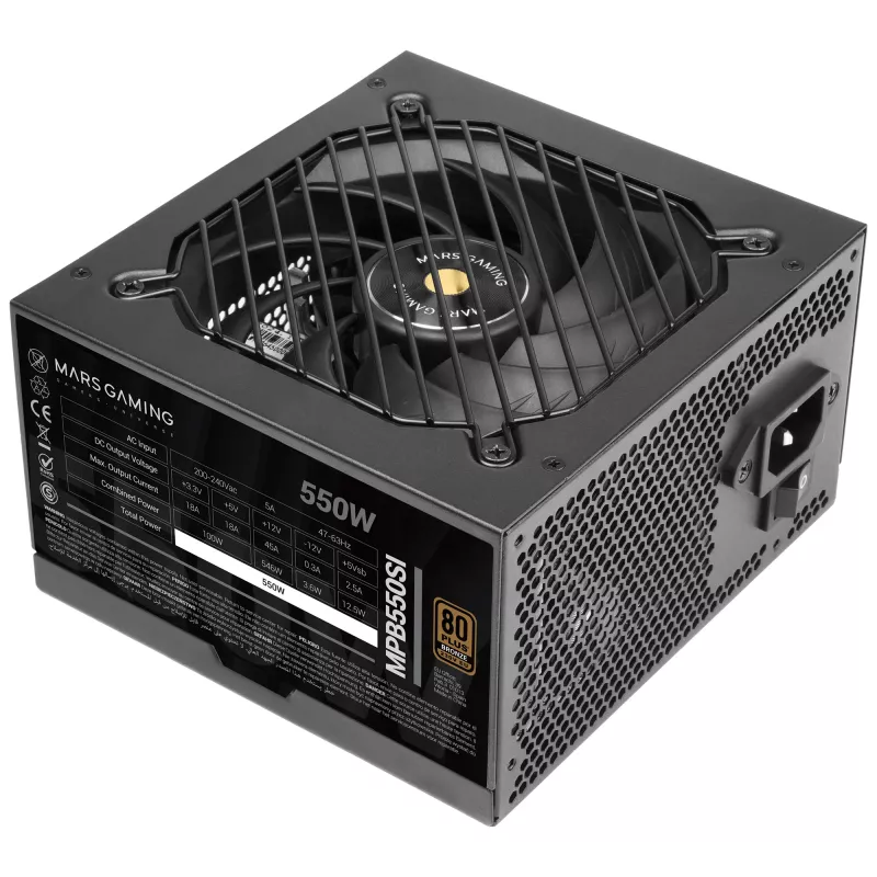 Mars Gaming MPB550SI toiteplokk 550 W 24-kontaktiline ATX ATX Must
