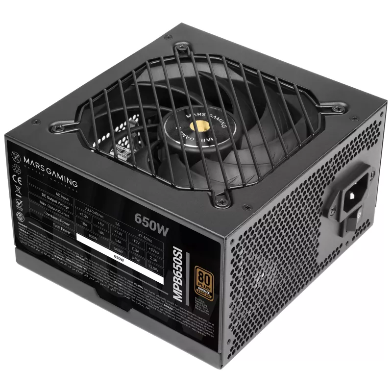 Mars Gaming MPB650SI toiteplokk 650 W 24-kontaktiline ATX ATX Must