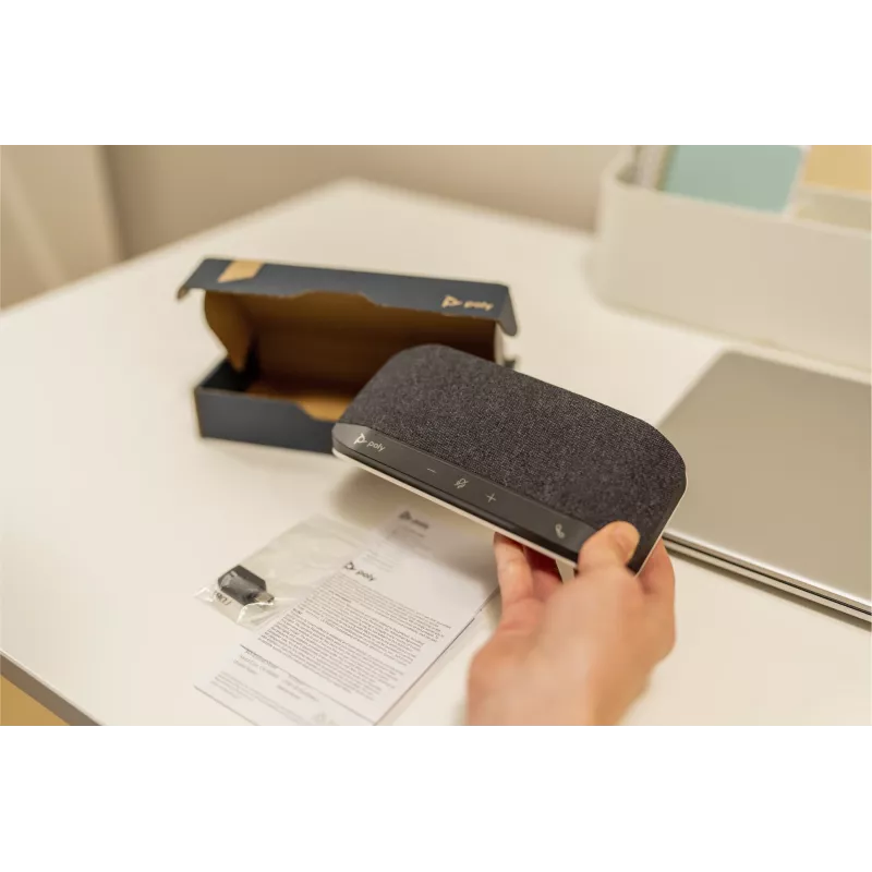 HP Poly Sync 10 USB-A USB-C kõlaritelefon, arvutile, hõbedane, 0.715 m, IP64, Windows 10, Windows 11, MacOS