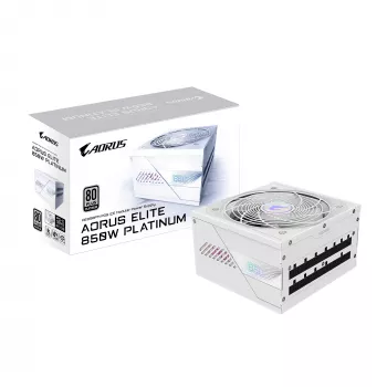 Toiteplokk GIGABYTE AORUS ELITE P850W 850W ATX 80 PLUS Platinum täismodulaarne valge 120 mm ventilaator