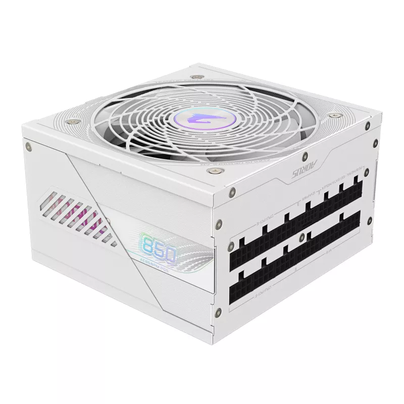 Toiteplokk GIGABYTE AORUS ELITE P850W 850W ATX 80 PLUS Platinum täismodulaarne valge 120 mm ventilaator