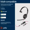 HP Poly Mustwire 5210 Monaural USB-C Peakomplekt +3,5 mm pistik +USB-C/A adapter