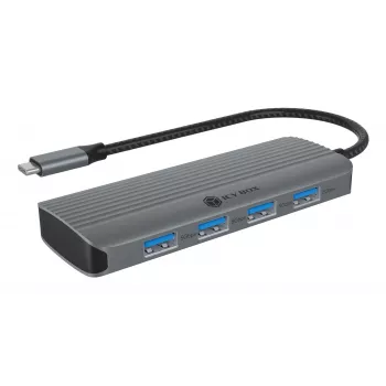ICY BOX IB-DK4022a-CPD Wired USB 3.2 Gen 1 (3.1 Gen 1) USB-C Aluminium, Silver