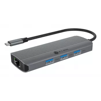 ICY BOX IB-DK4034a-CPD juhtmega USB 3.2 Gen 1 (3.1 Gen 1) USB-C alumiinium, hõbedane