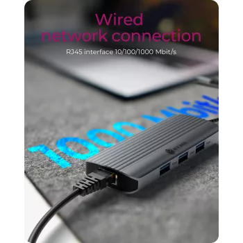 ICY BOX IB-DK4034a-CPD juhtmega USB 3.2 Gen 1 (3.1 Gen 1) USB-C alumiinium, hõbedane