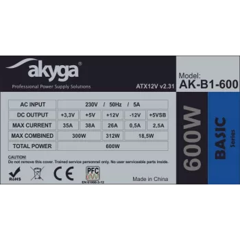AKYGA toiteplokk ATX 600W (ak-b1-600)