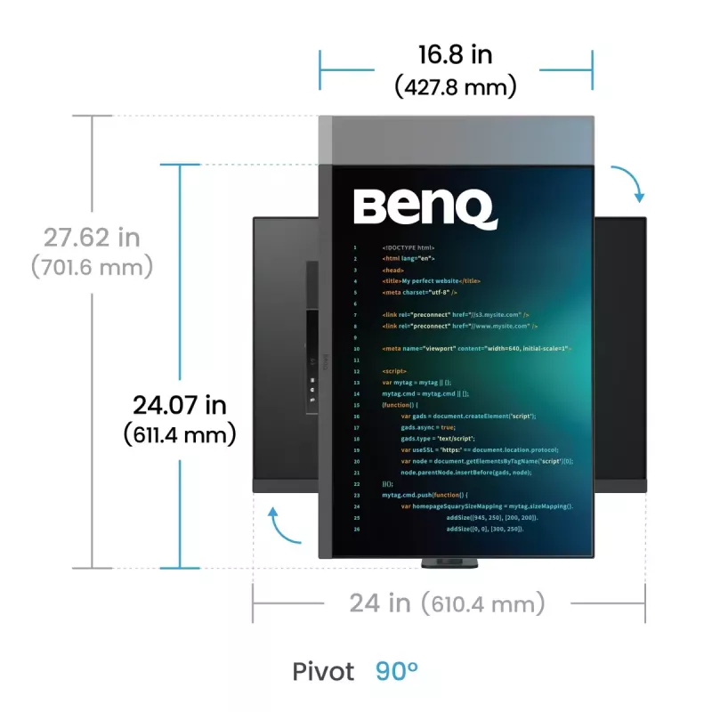 Monitor BenQ RD280UA 28.2 tolli 4K Ultra HD IPS 3840 x 2560, 3:2, HDR10, 350 cd/m², USB‑C PD 90W, 5 ms