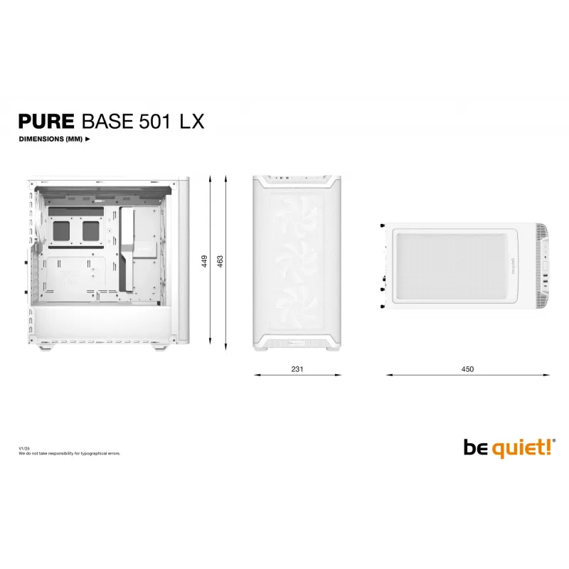 PC Case be quiet! Pure Base 501 LX Valge Midi Tower