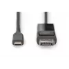 DIGITUS USB USB-C DisplayPort-ile kahesuunaline, max eraldusvõime 8K 30 Hz, pikkus 2 m, must