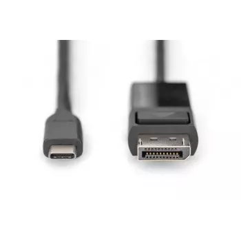 DIGITUS USB USB-C DisplayPort-ile kahesuunaline, max eraldusvõime 8K 30 Hz, pikkus 2 m, must