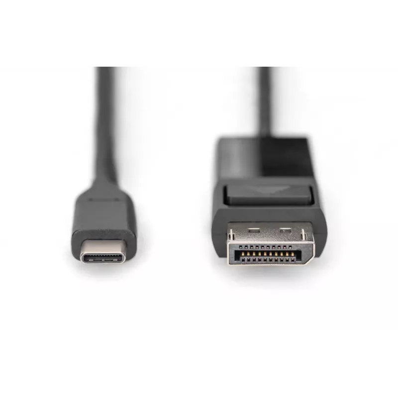 DIGITUS USB USB-C DisplayPort-ile kahesuunaline, max eraldusvõime 8K 30 Hz, pikkus 2 m, must