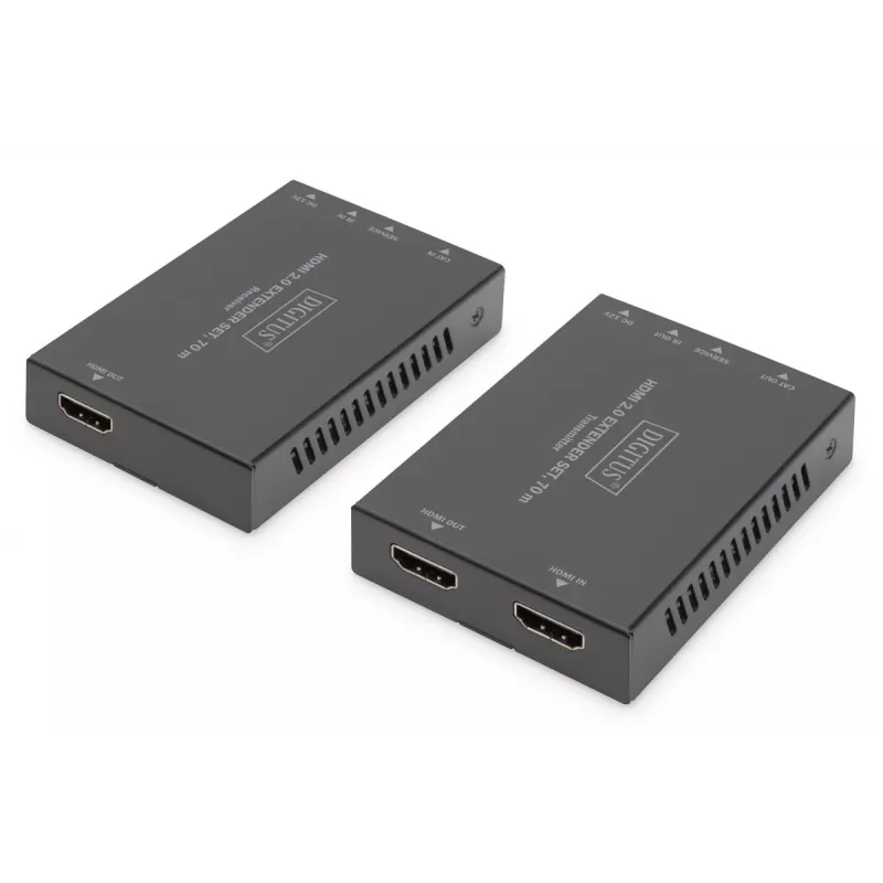 DIGITUS HDMI 2.0 pikenduskomplekt 70m 4K/60Hz 18 Gbps HDCP 2.2 HDR PoC