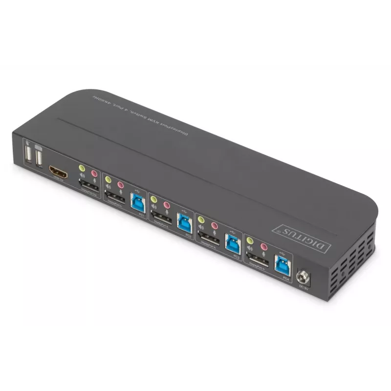 DIGITUS KVM-lüliti 4x1 DP DP/HDMI-väljund USB 4Kx2K 60Hz