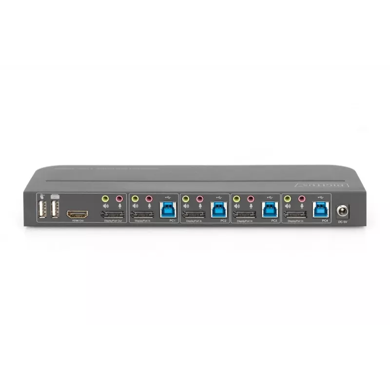 DIGITUS KVM-lüliti 4x1 DP DP/HDMI-väljund USB 4Kx2K 60Hz