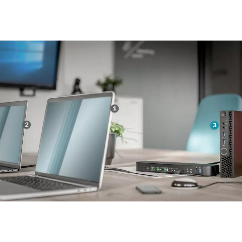 DIGITUS KVM-lüliti 4x1 DP DP/HDMI-väljund USB 4Kx2K 60Hz