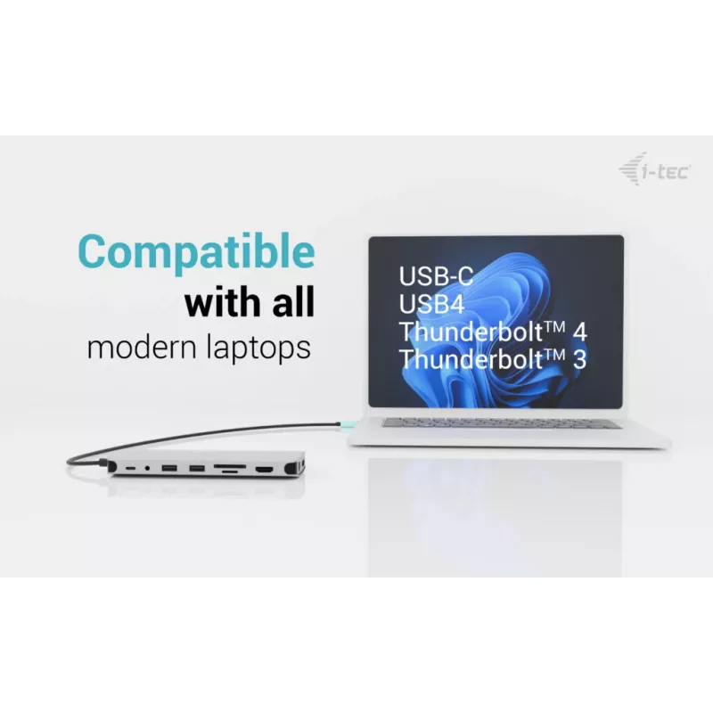 i-tec Metal USB-C Nano 3x Display Dock, 2x HDMI 1x USB-C video + Power Delivery 140W