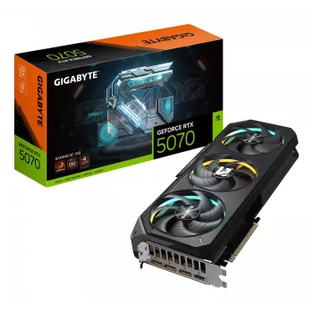 GIGABYTE GeForce RTX 5070 GAMING OC 12G graafikakaart - 12 GB GDDR7, 192-bitine, PCI-E 5.0, 2625 MHz tuumsagedus, 3 x DP 2.1a, 1 x HDMI 2.1b, NVIDIA DLSS 4, GV-N5070GAMING OC-12GD