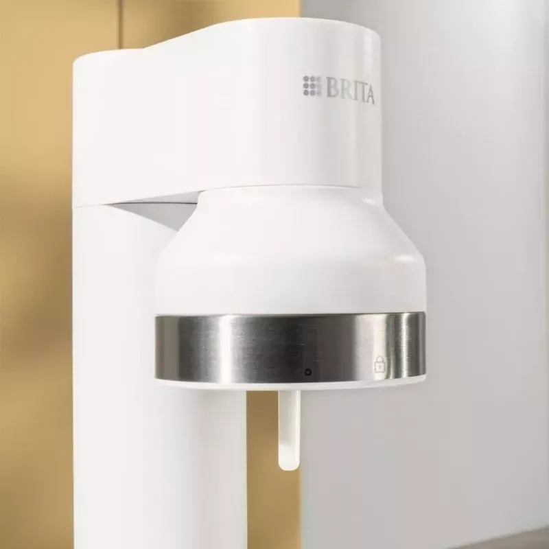 Soda maker BRITA Carbonator 1046730 Valge — kompaktne lauapealne gaseerija 2 pudeliga (231×126×443 mm)