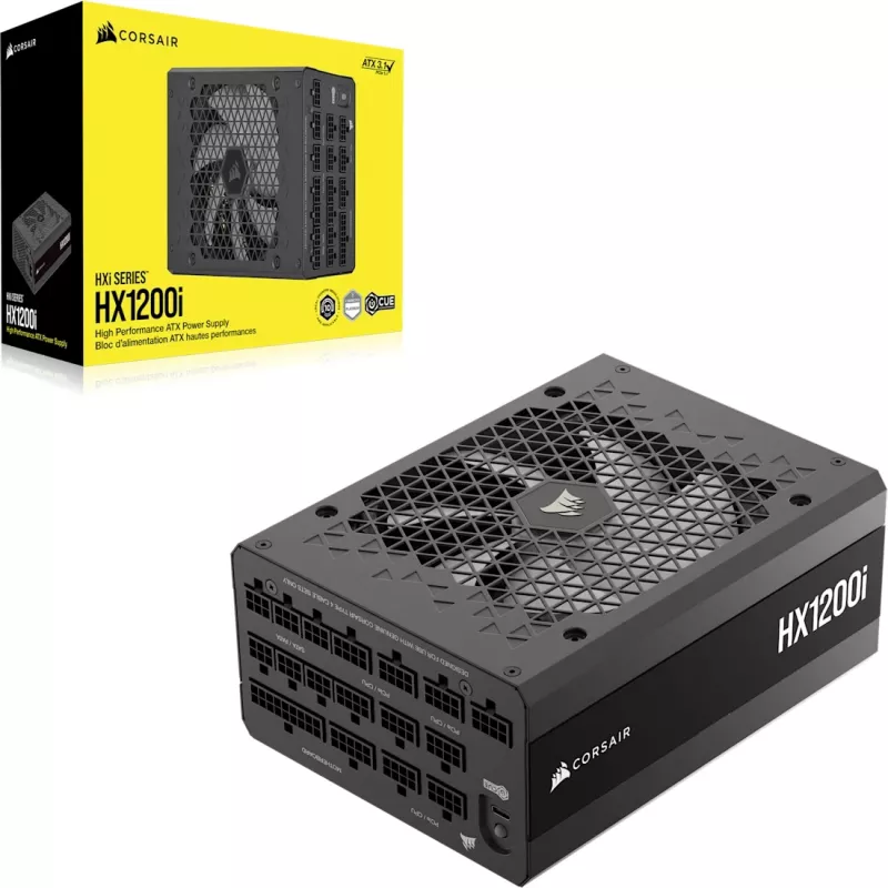 Toiteplokk CORSAIR HX1200 1200 W ATX 24-pin täielikult modulaarne 80 PLUS Platinum must 14 cm ventilaator
