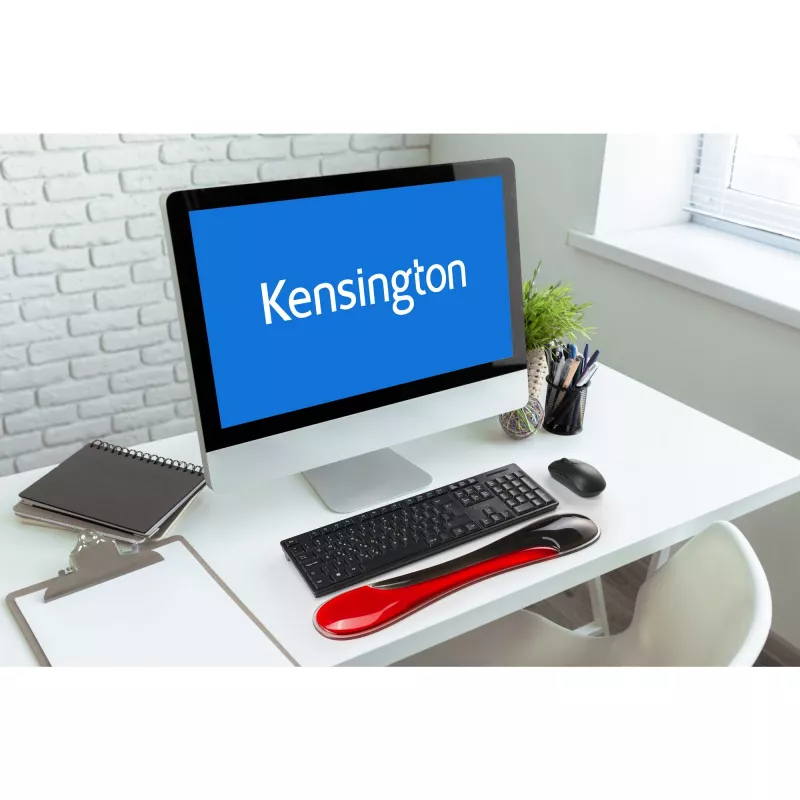 Kensington õhuke Duo Gel klaviatuuri randmetugi - punane, punane, geel, termoplastiline polüuretaan (TPU), Hiina, MIL-STD-810H Method 504.3 Contamination by Fluids, 490 mm, 95 mm