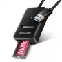 SSD korpus AXAGON ADM2-AM USB-A 10Gbps ühe M.2 NVMe/SATA draivi jaoks, USB 3.2 Gen 2, 10 cm kaabel, must