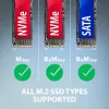SSD korpus AXAGON ADM2-AM USB-A 10Gbps ühe M.2 NVMe/SATA draivi jaoks, USB 3.2 Gen 2, 10 cm kaabel, must