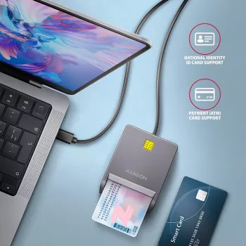 Kaardilugeja Axagon CRE-SM3TC USB 2.0 USB-C Hall SmartMedia