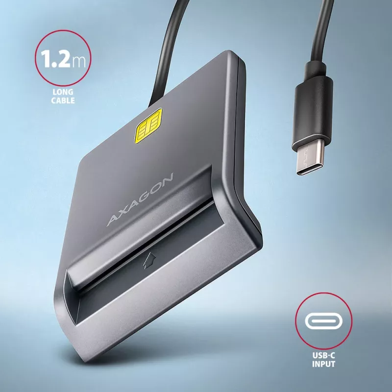 Kaardilugeja Axagon CRE-SM3TC USB 2.0 USB-C Hall SmartMedia