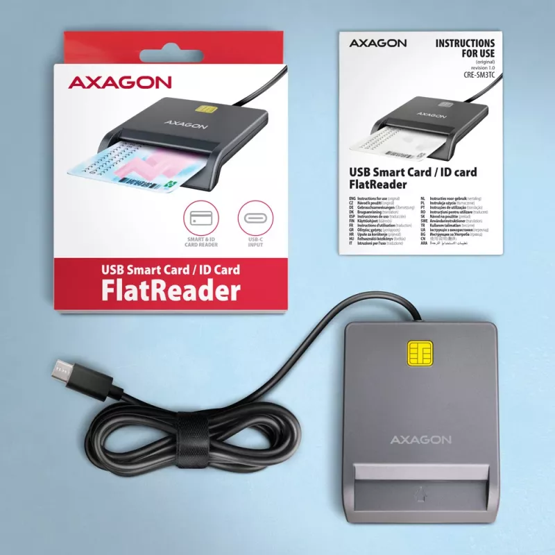 Kaardilugeja Axagon CRE-SM3TC USB 2.0 USB-C Hall SmartMedia