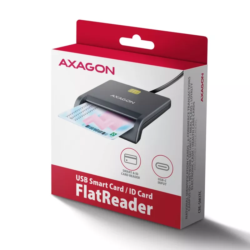 Kaardilugeja Axagon CRE-SM3TC USB 2.0 USB-C Hall SmartMedia