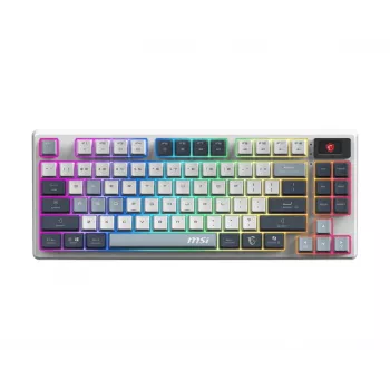 Mehaaniline numbriplokita mänguklaviatuur MSI FORGE GK600 TKL Wireless USB + Bluetooth QWERTY UK English RGB sinine/valge