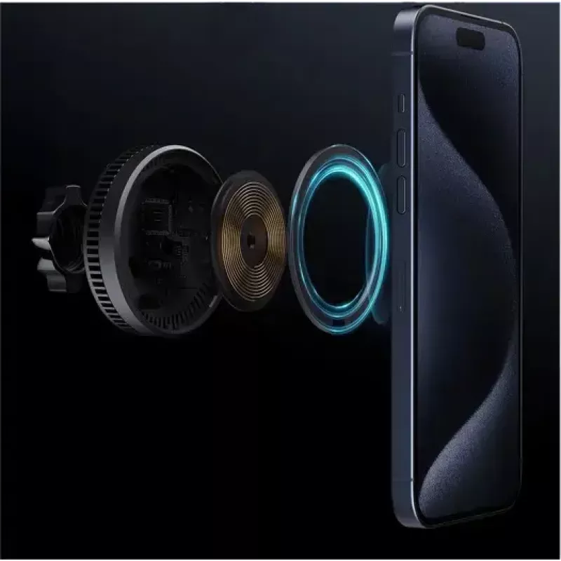 Aukey Wireless Charging Mount HD-MC13A MagSafe-ühilduv õhutusava kinnitus iPhone'ile, 15W juhtmevaba laadimine